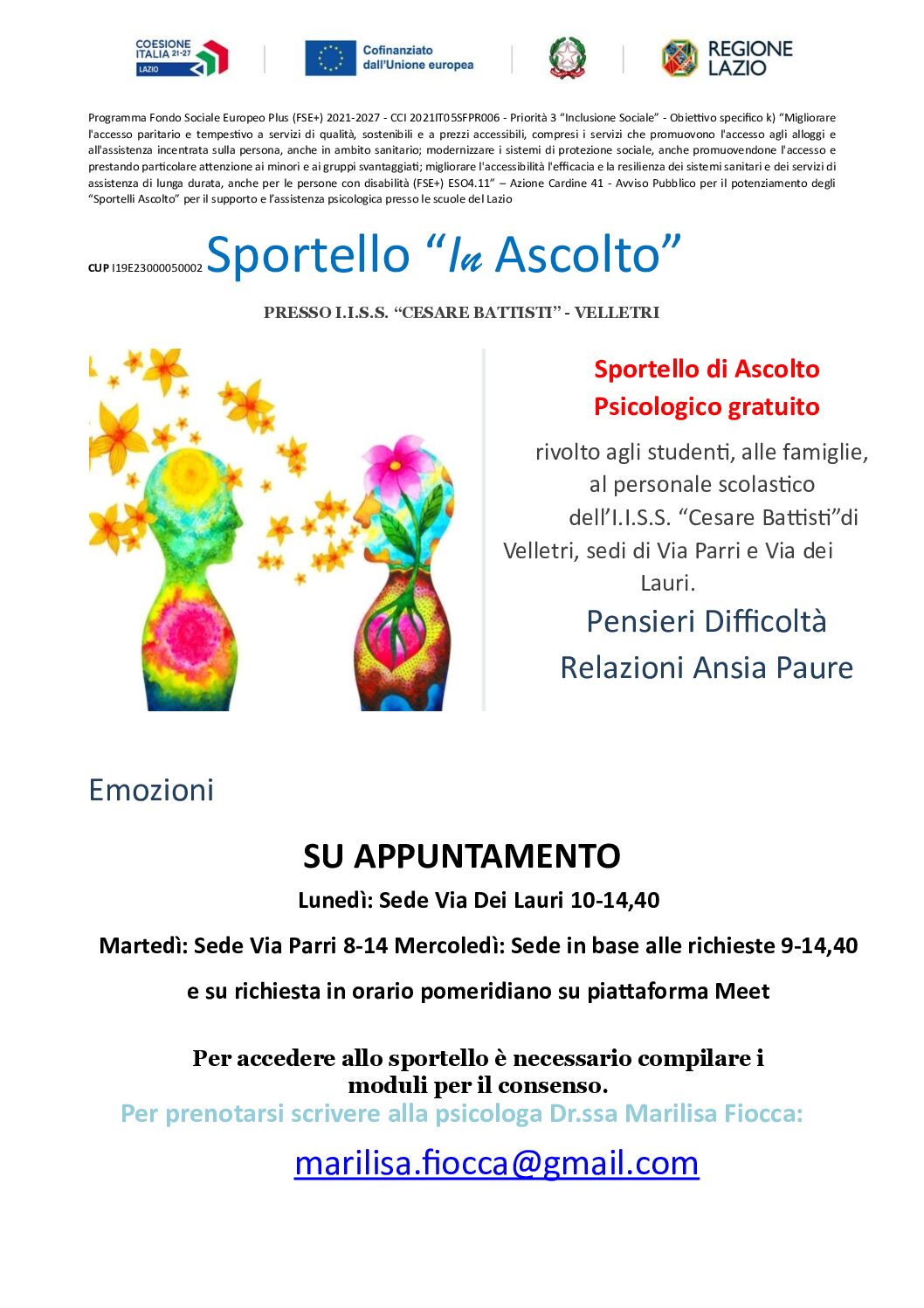 SPORTELLO D’ASCOLTO